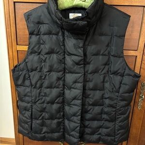 Talbots Black Quilted Goose Down Vest